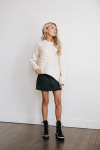 Cable Slant Sweater